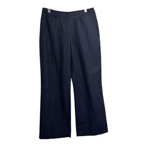 Portfolio Louben Size 12 Navy Blue Pinstripe Dress Pants Career Office Trousers